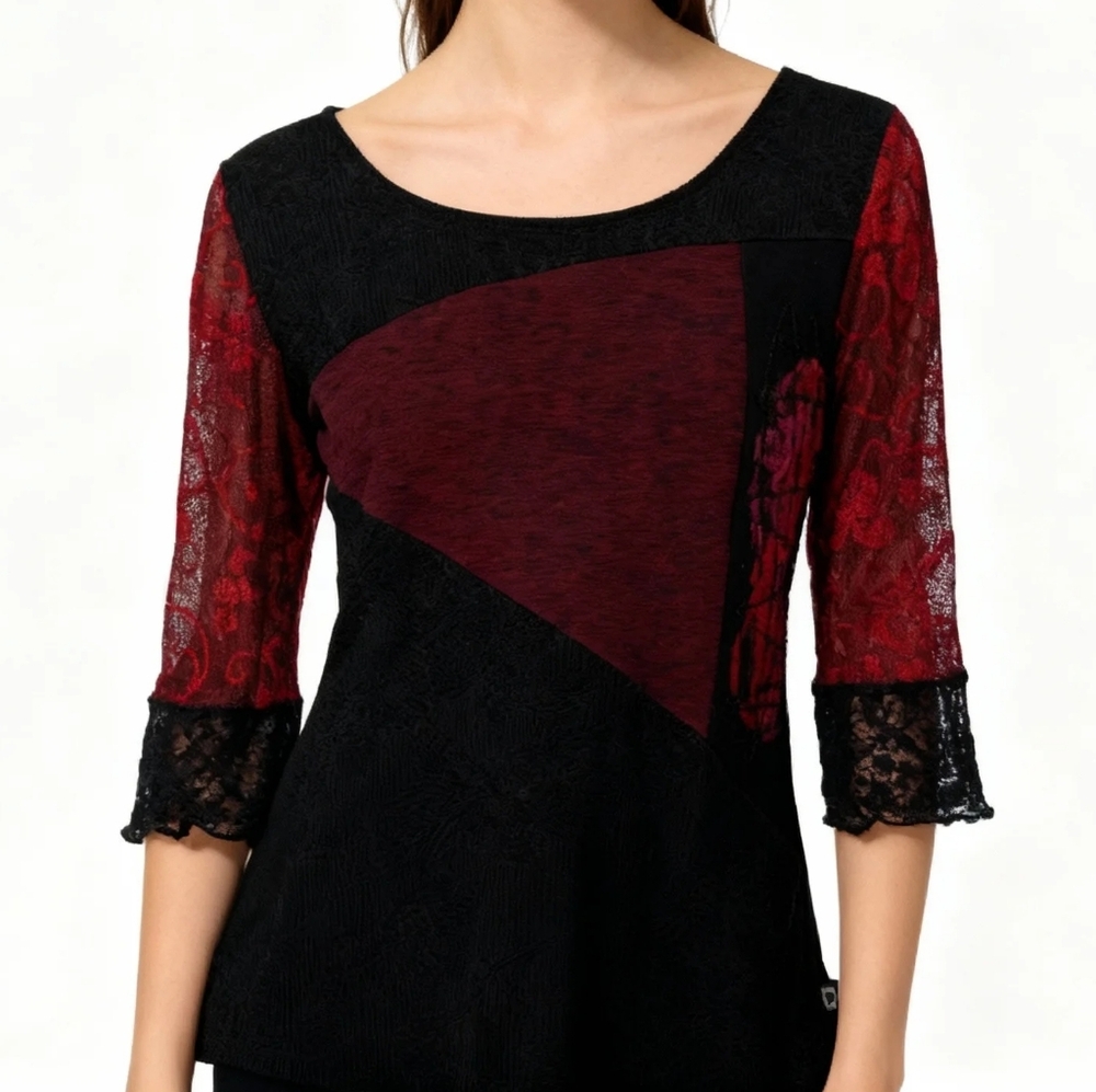 Metamorphose Lace Patch Top